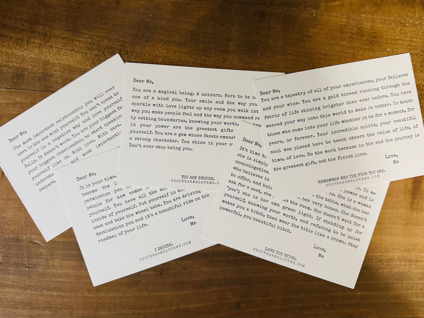 Dear Me Love Me Letters Set