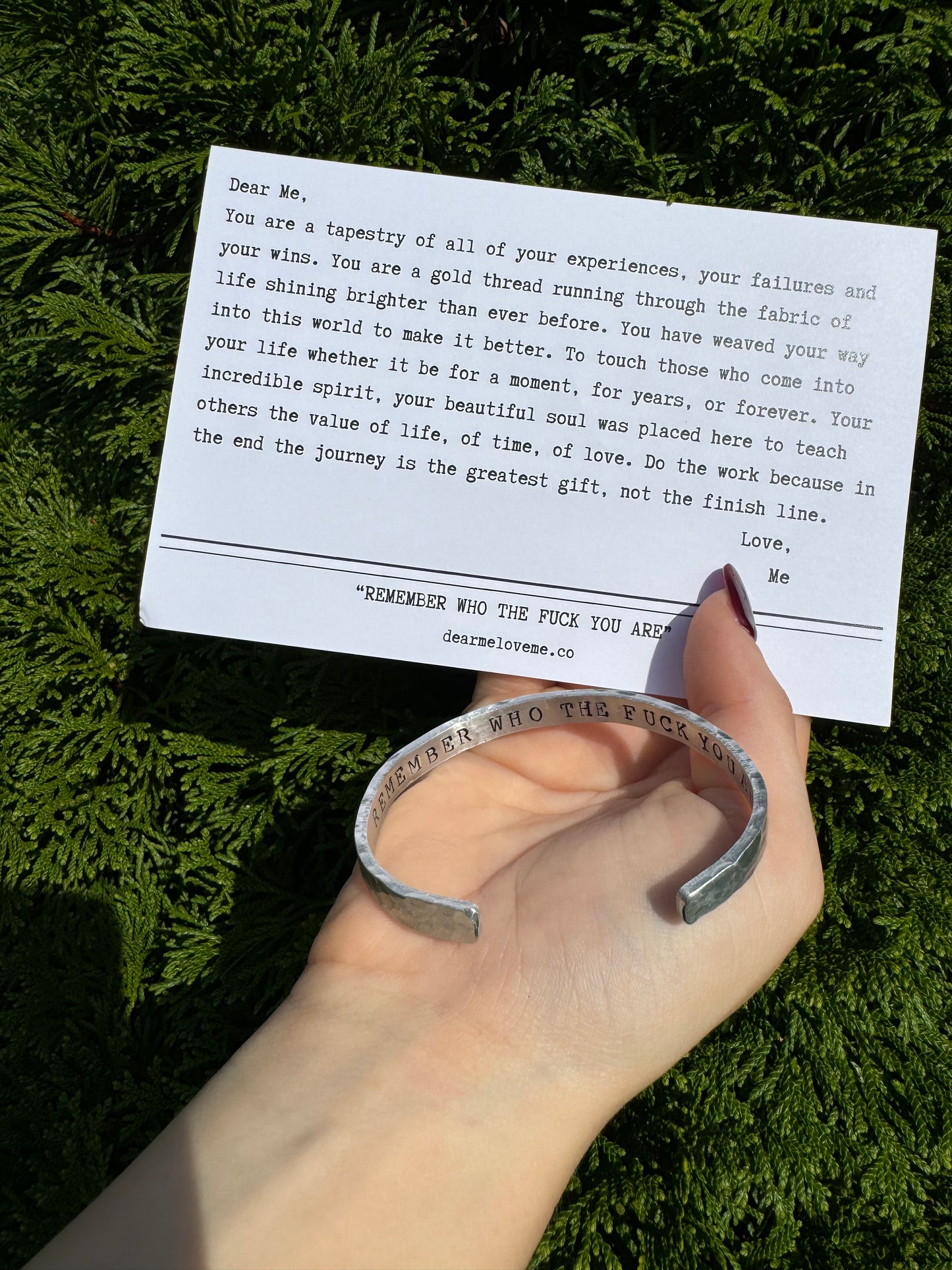 Remember Who The Fuck You Are Cuff with Postcard