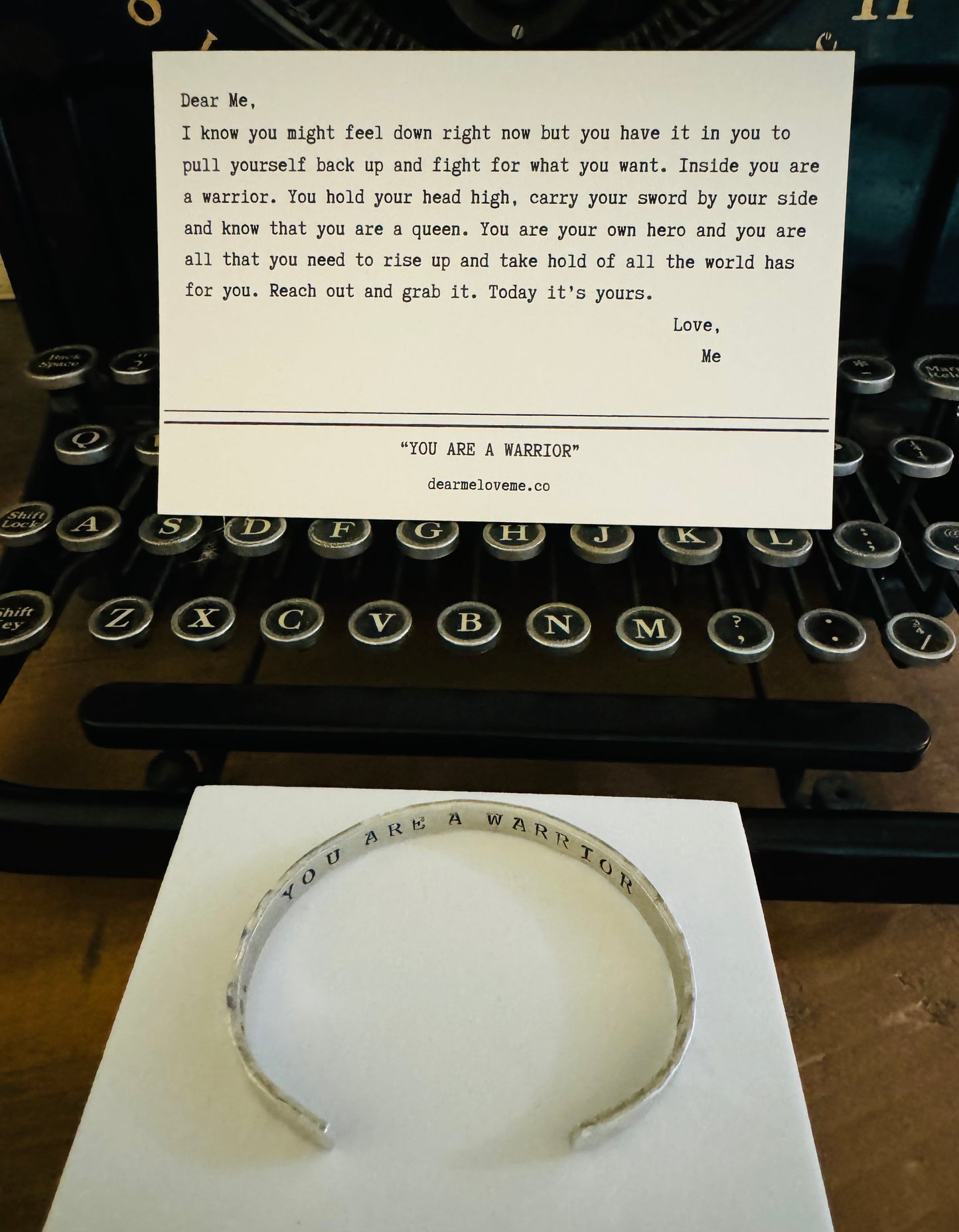 You Are A Warrior Cuff with Postcard