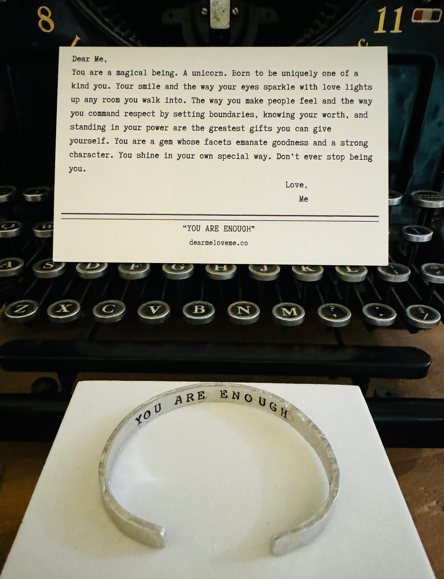 You Are Enough Cuff with Postcard