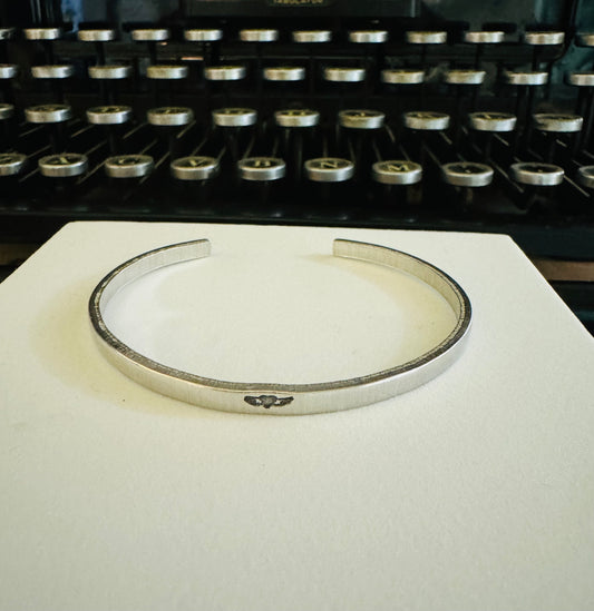 Heart with Wings Skinny Cuff